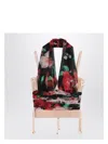 Dolce & Gabbana Bustier Top In Marquisette And Chiffon With Floral Print In Multicolor
