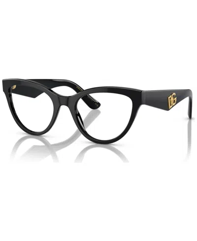 Dolce & Gabbana Women's Butterfly Eyeglasses, Dg3372 50 In Black