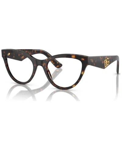 Dolce & Gabbana Women's Butterfly Eyeglasses, Dg3372 52 In Black