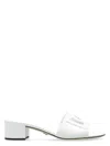 Dolce & Gabbana White Mules With Low Heel And Dg Millennials Detail In Smooth Leather Woman