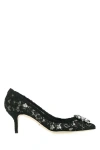 Dolce & Gabbana Bellucci 90 Crystal-embellished Pumps In Taormina Lace In Blue