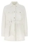 Dolce & Gabbana Jacket With Belted Waist And Chest Pockets In White