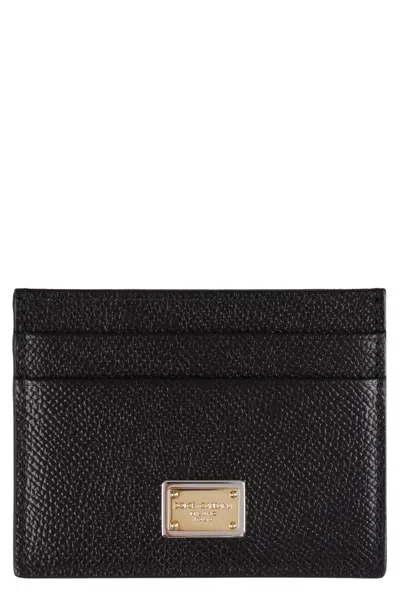Dolce & Gabbana Women's Cardholder With Logo Plaque In Black