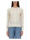Dolce & Gabbana Cashmere And Silk Cardigan With Lace Inlay