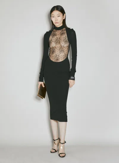 DOLCE & GABBANA DOLCE & GABBANA WOMEN CHANTILLY LACE INSERT JERSEY DRESS