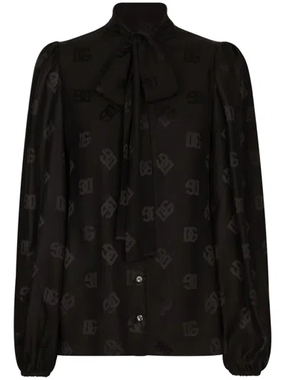 Dolce & Gabbana Women's Charmeuse Shirt In Black