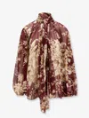 Dolce & Gabbana Chiffon Shirt With Rose Print In Multi