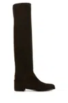 Dolce & Gabbana Women Chocolate Suede Boots In Brown