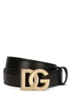Dolce & Gabbana Logata Dg Belt In Black