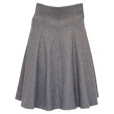 Pre-owned Dolce & Gabbana Women's Contemporary Grey Wool Trapeze Skirt, Size 36 In Gray