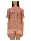 Dolce & Gabbana Dolce&gabbana Pink Lace T Shirt In Pink