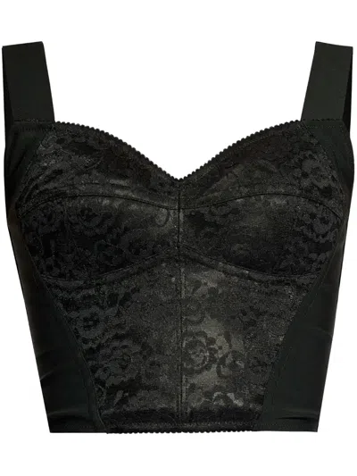Dolce & Gabbana Women Corset With Lace Edge In Black