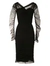 Dolce & Gabbana Cotton Blend Midi Dress In Black