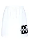 Dolce & Gabbana Minigonna In Jersey Con Patch Logo Dg In White