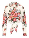 Dolce & Gabbana Cotton Shirt With A Bouquet Of Flowers Print Shirts White In Multi