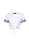 Dolce & Gabbana Cropped Cotton T-shirt Knot Detail