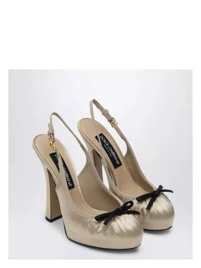 DOLCE & GABBANA WOMEN'S SATIN SLINGBACKS PUMPS