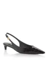 Dolce & Gabbana Mun 30 Croc-embossed Leather Slingback Pumps In Black