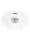 Dolce & Gabbana Logo-print Cotton-blend T-shirt In White