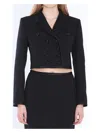 Dolce & Gabbana Cropped Double-breasted Jacket In Black