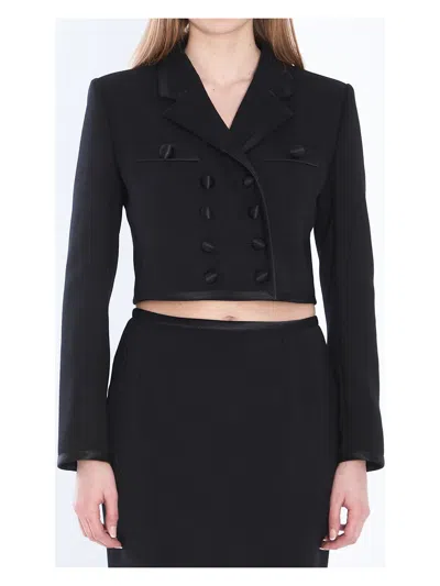 DOLCE & GABBANA WOMEN'S CROPPED DOUBLE-BREASTED JACKET