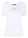 Dolce & Gabbana Women's Crystal Embellished Round Neck T Shirt In W0800
