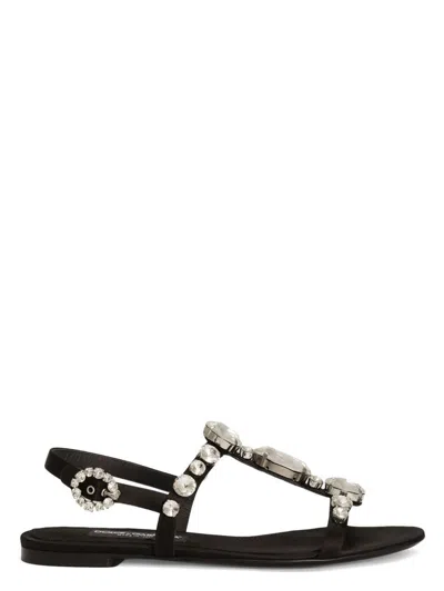 DOLCE & GABBANA WOMEN'S CRYSTAL EMBELLISHED SANDALS