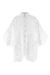 Dolce & Gabbana Cut-out Embroidery Shirt With Scalloped Hem In White