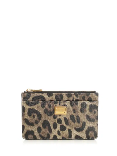 Dolce & Gabbana Women Dauphine Calfskin Card Holder In Multi