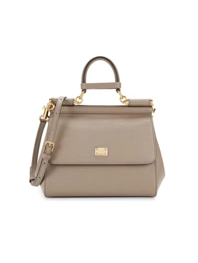 Dolce & Gabbana Women's Dauphine Leather Crossbody Bag In Taupe