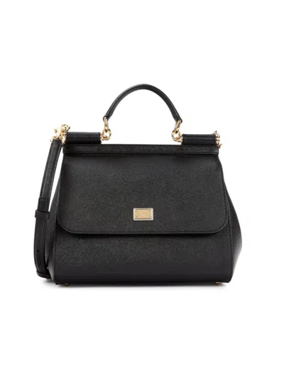 Dolce & Gabbana Women's Dauphine Medium Leather Top Handle Bag In Black