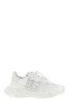 Dolce & Gabbana Accelerate Fabric Sneakers Leather Inserts In White