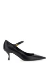 Dolce & Gabbana Black Pointed Toe Pumps In Multi