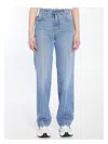 Dolce & Gabbana Blue Five Pocket Jeans With Metallic Logo Patch On The Back In Denim Woman In Varabbinat