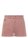Dolce & Gabbana Regular Rise Flared Denim Shorts Clothing In Pink