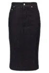 Dolce & Gabbana Navy Stretch Five Pocket Pencil Denim Midi Skirt