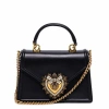 Dolce & Gabbana Small Devotion Molurus Python Skin Top Handle Bag In Black