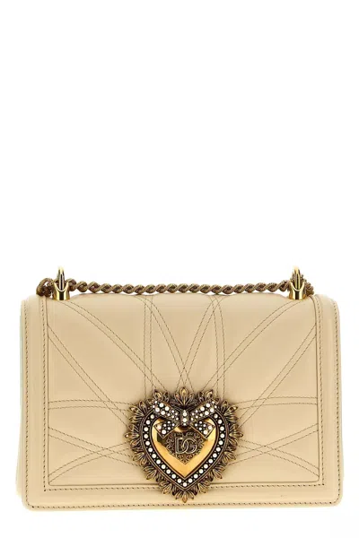 Dolce & Gabbana Women 'devotion' Medium Shoulder Bag In Cream