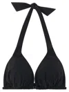 Dolce & Gabbana Padded Jersey Triangle Bikini Top In Black