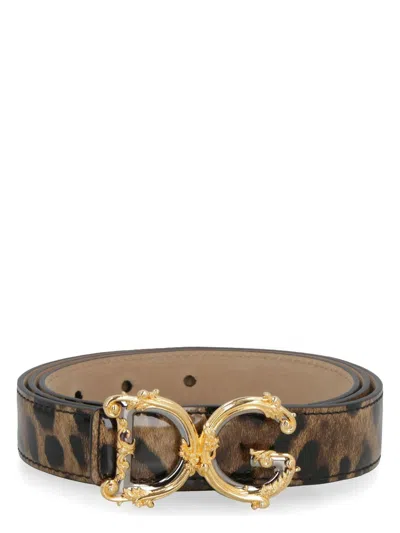 DOLCE & GABBANA WOMEN'S DG BUCKLE LEATHER BELT