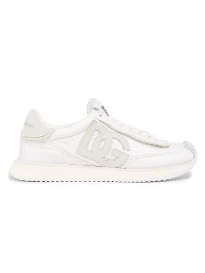 Dolce & Gabbana Dg Cushion White Low Top Sneakers In Mixed Materials Woman In Multi