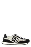 Dolce & Gabbana Black And White Low Top With Lace Details And Dg Patch On The Side In Multi