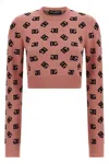 Dolce & Gabbana Crew Neck Cropped Knitwear In Pink
