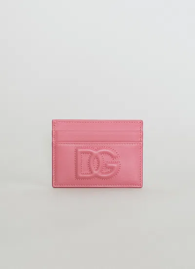 Dolce & Gabbana Women Dg Logo Cardholder In Pink
