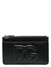 Dolce & Gabbana Black Leather Wallet With Embossed Logo In Black