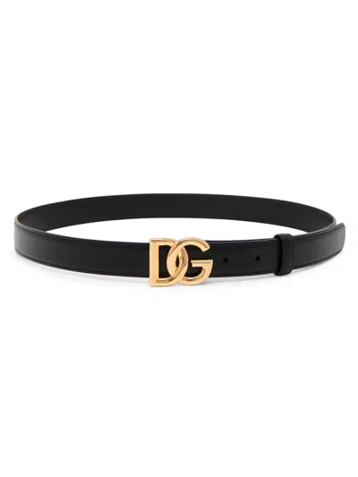 Dolce & Gabbana Women's Dg Logo Leather Belt In Pattern