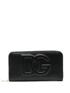 Dolce & Gabbana Calfskin Zip-around Wallet With Dg Logo In Multicolor