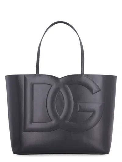 Dolce & Gabbana Women's Dg Logo Leather Medium Tote Bag