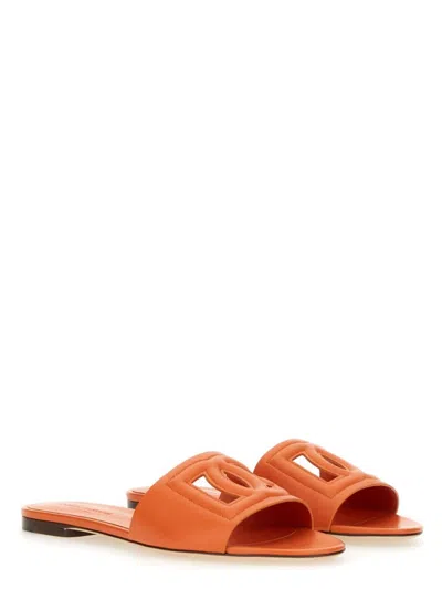 DOLCE & GABBANA WOMEN'S DG LOGO LEATHER SANDALS
