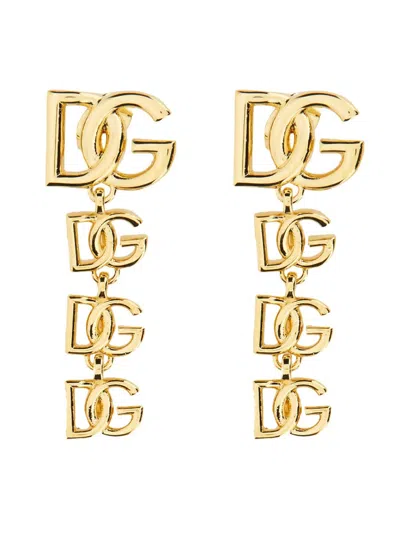 Dolce & Gabbana Women Dg Logo Long Earrings In Gold